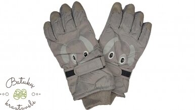 Neperšlampamos pirštinės su šuniuku, 23 cm, Grey Neperšlampamos pirštinės su šuniuku, 23 cm, Grey