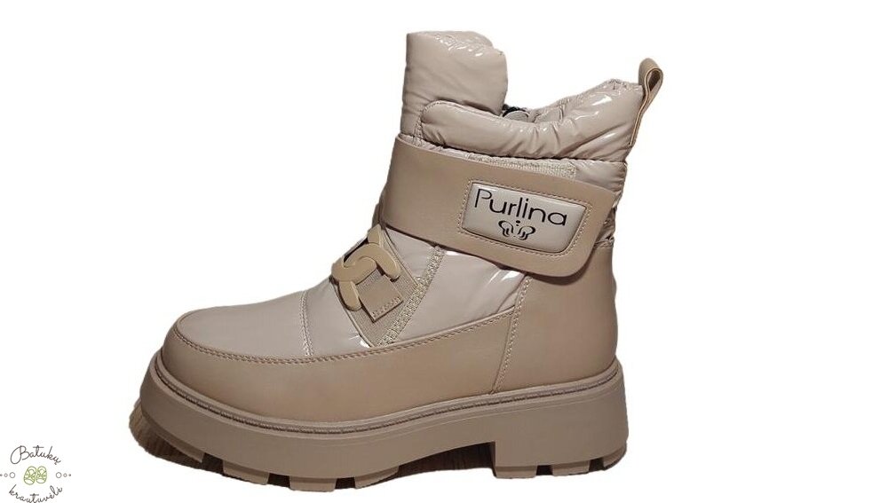 Purlina žieminiai batai su plačiu lipuku (36-41) Beige 2 Purlina žieminiai batai su plačiu lipuku (36-41) Beige 2