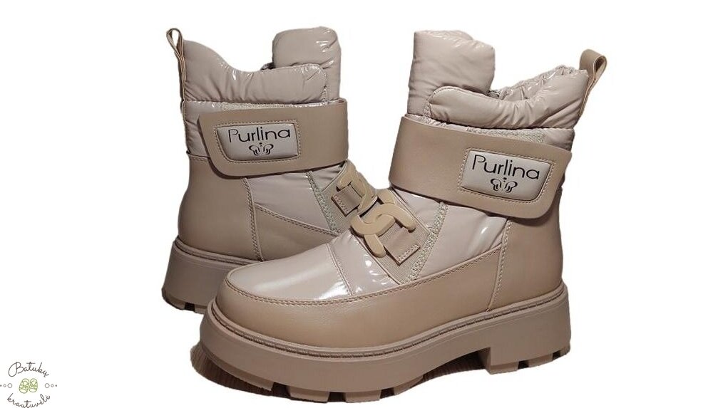 Purlina žieminiai batai su plačiu lipuku (36-41) Beige 1 Purlina žieminiai batai su plačiu lipuku (36-41) Beige 1