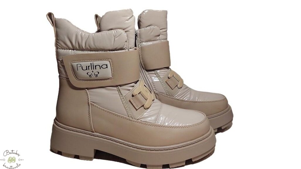 Purlina žieminiai batai su plačiu lipuku (36-41) Beige Purlina žieminiai batai su plačiu lipuku (36-41) Beige