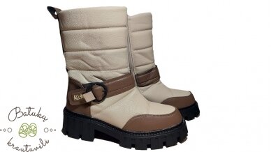 Purlina sniego batai aukštesniu auliuku (36-41) Beige Purlina sniego batai aukštesniu auliuku (36-41) Beige