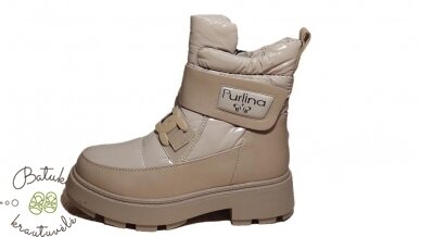 Purlina žieminiai batai su plačiu lipuku (36-41) Beige 2 Purlina žieminiai batai su plačiu lipuku (36-41) Beige 2