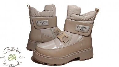 Purlina žieminiai batai su plačiu lipuku (36-41) Beige 1 Purlina žieminiai batai su plačiu lipuku (36-41) Beige 1