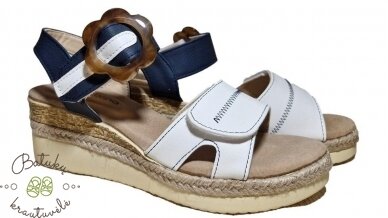 Scalina moteriškos platforminės basutės (36-41) White/Navy Scalina moteriškos platforminės basutės (36-41) White/Navy