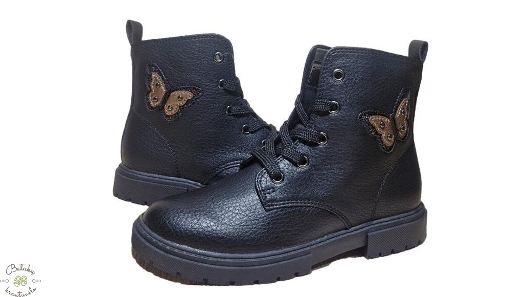 SJ Lifestyle aulinukai su drugelio aplikacija (26-32) Black 1 SJ Lifestyle aulinukai su drugelio aplikacija (26-32) Black 1