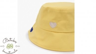 Vaikiška skrybėlaitė "Širdelė", Yellow 1 Vaikiška skrybėlaitė "Širdelė", Yellow 1