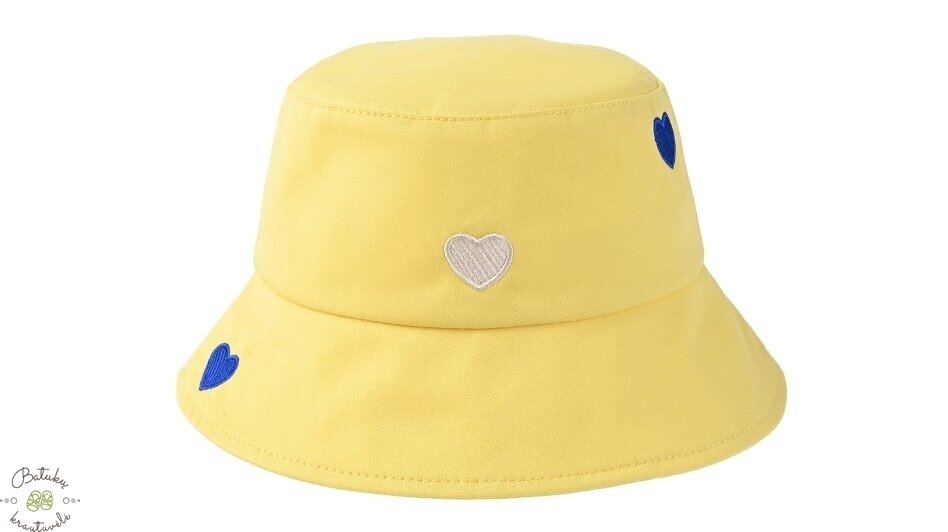 Vaikiška skrybėlaitė "Širdelė", Yellow Vaikiška skrybėlaitė "Širdelė", Yellow