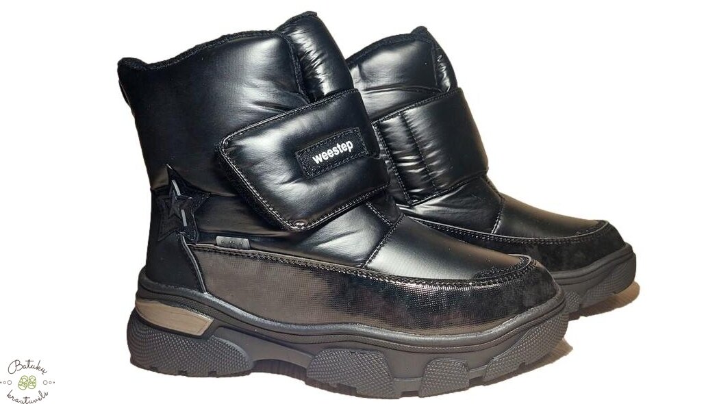 Weestep sniego batai su plačiu lipuku (32-37) Black Weestep sniego batai su plačiu lipuku (32-37) Black