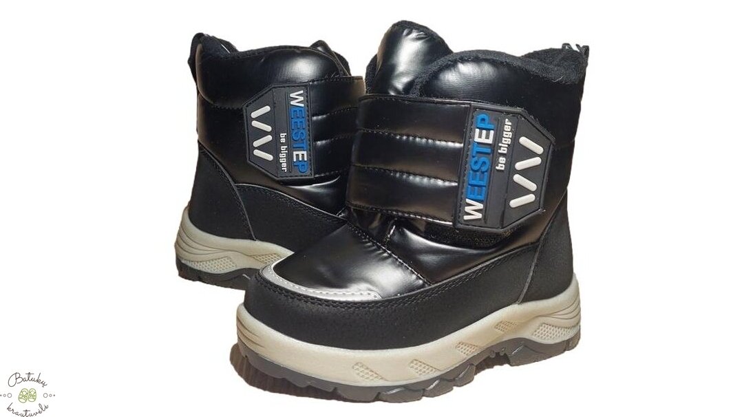 Weestep sniego batai su plačiu lipuku (22-26) Black 1 Weestep sniego batai su plačiu lipuku (22-26) Black 1