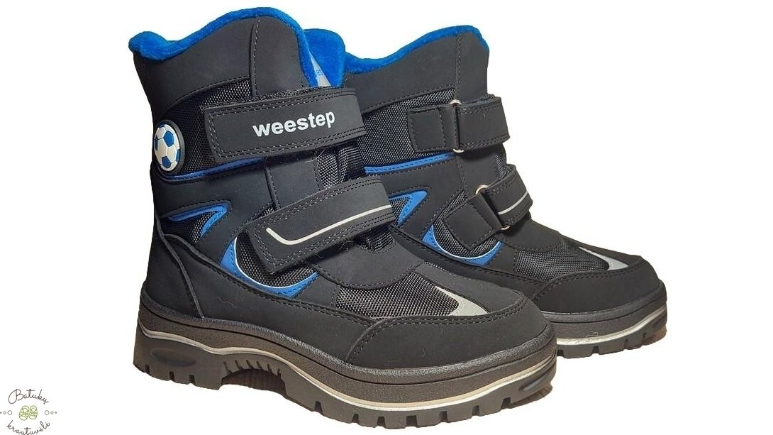 Weestep sniego batai su dviem lipukais (27-32) Black Weestep sniego batai su dviem lipukais (27-32) Black