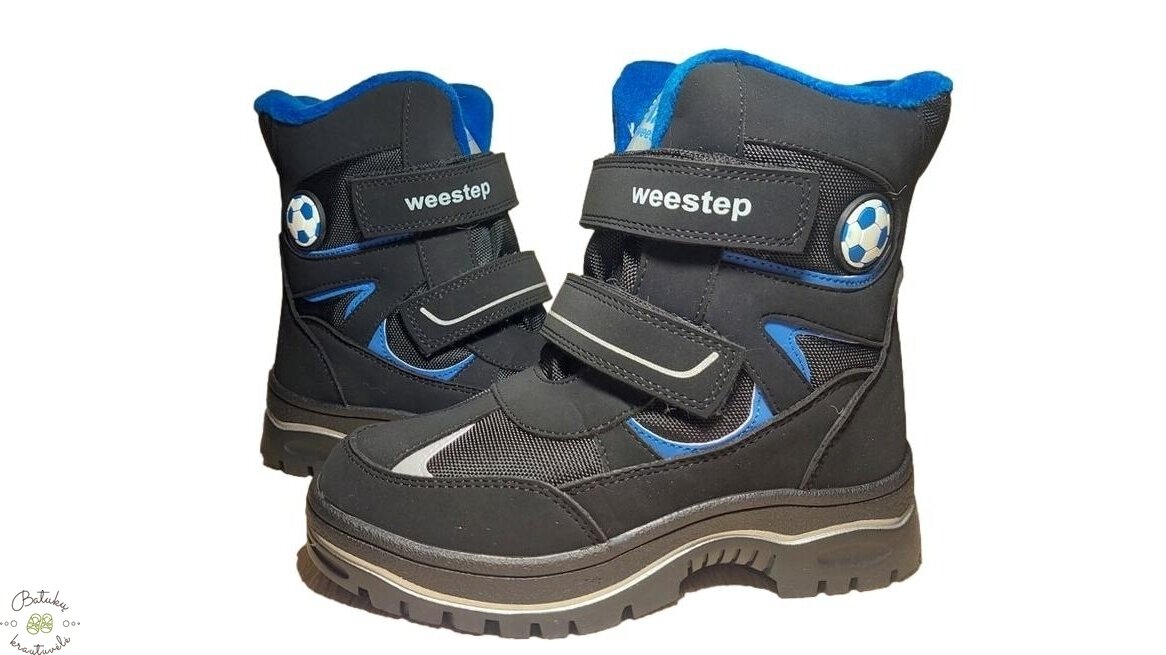 Weestep sniego batai su dviem lipukais (27-32) Black 1 Weestep sniego batai su dviem lipukais (27-32) Black 1