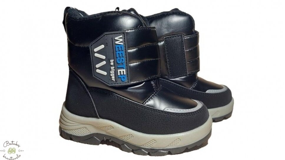 Weestep sniego batai su plačiu lipuku (22-26) Black Weestep sniego batai su plačiu lipuku (22-26) Black